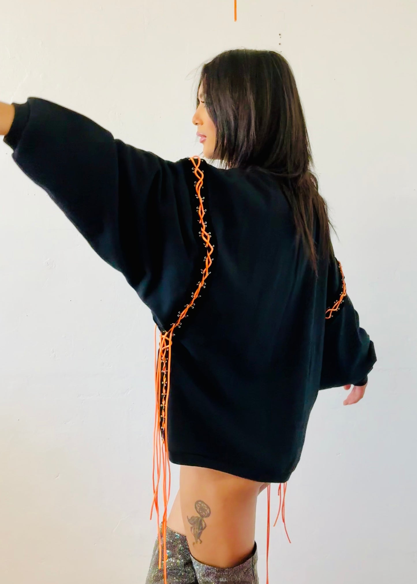 Ragtofab Reworked pull over -sew on “Punk “ patch. - screen print