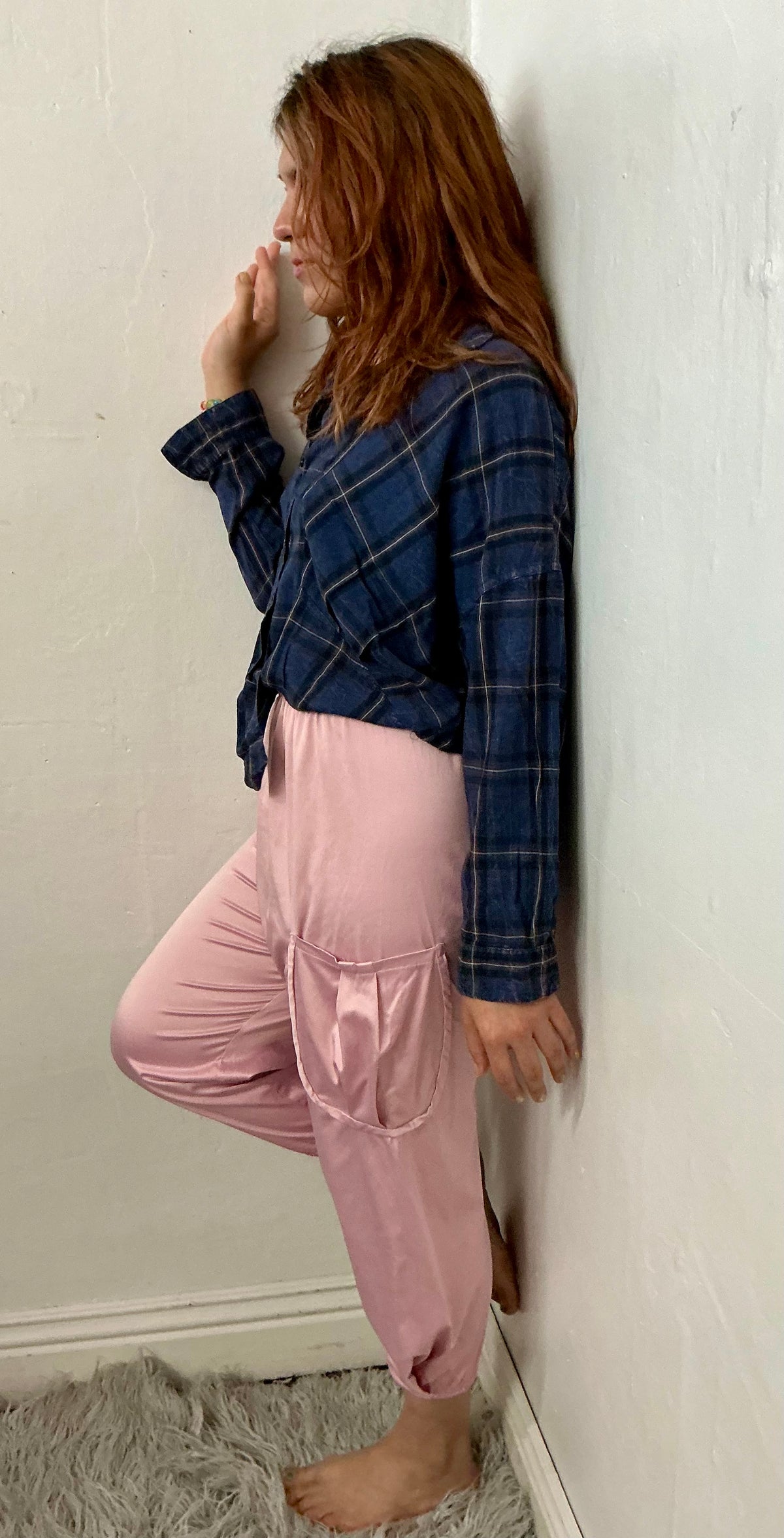elastic waist bubble bottom hem cargo pant