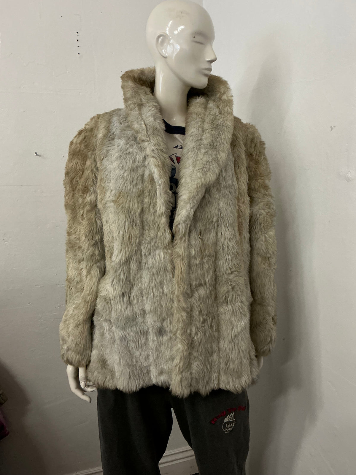 Faux fur vintage coat 