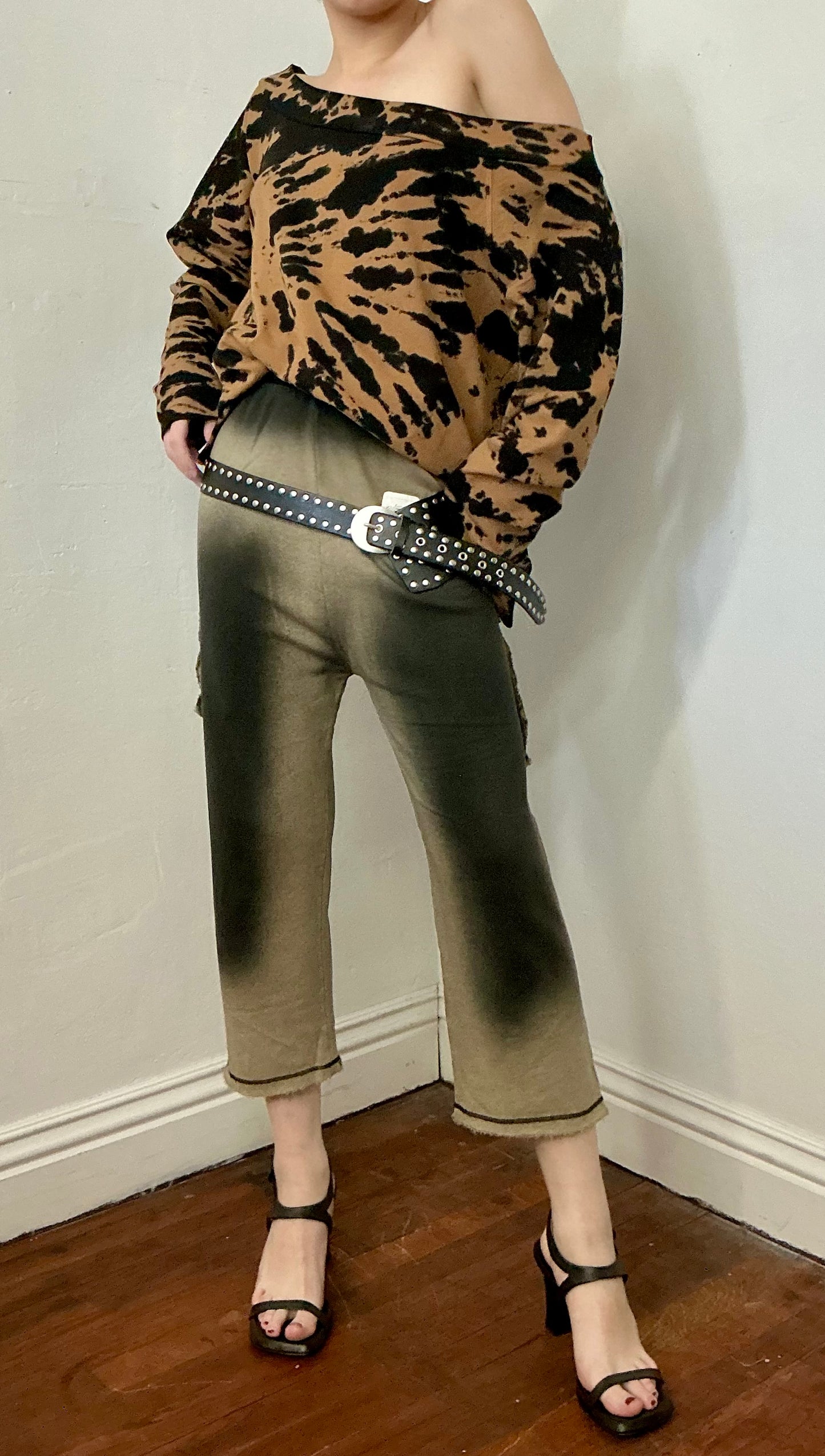 Pigment Spray French terry crop pant