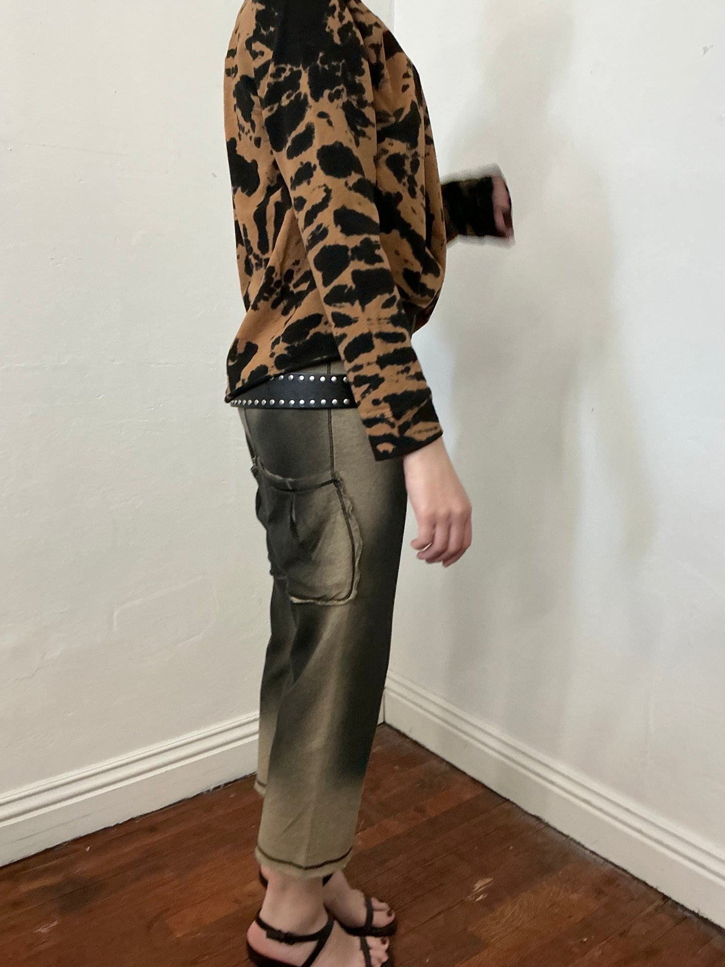 Pigment Spray French terry crop pant