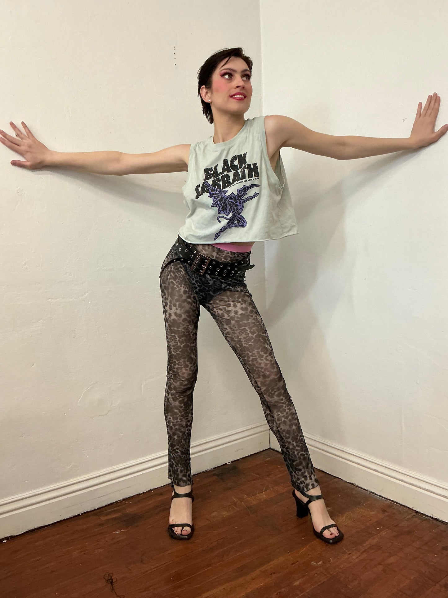 “Black Sabbath “ crop sleeveless top