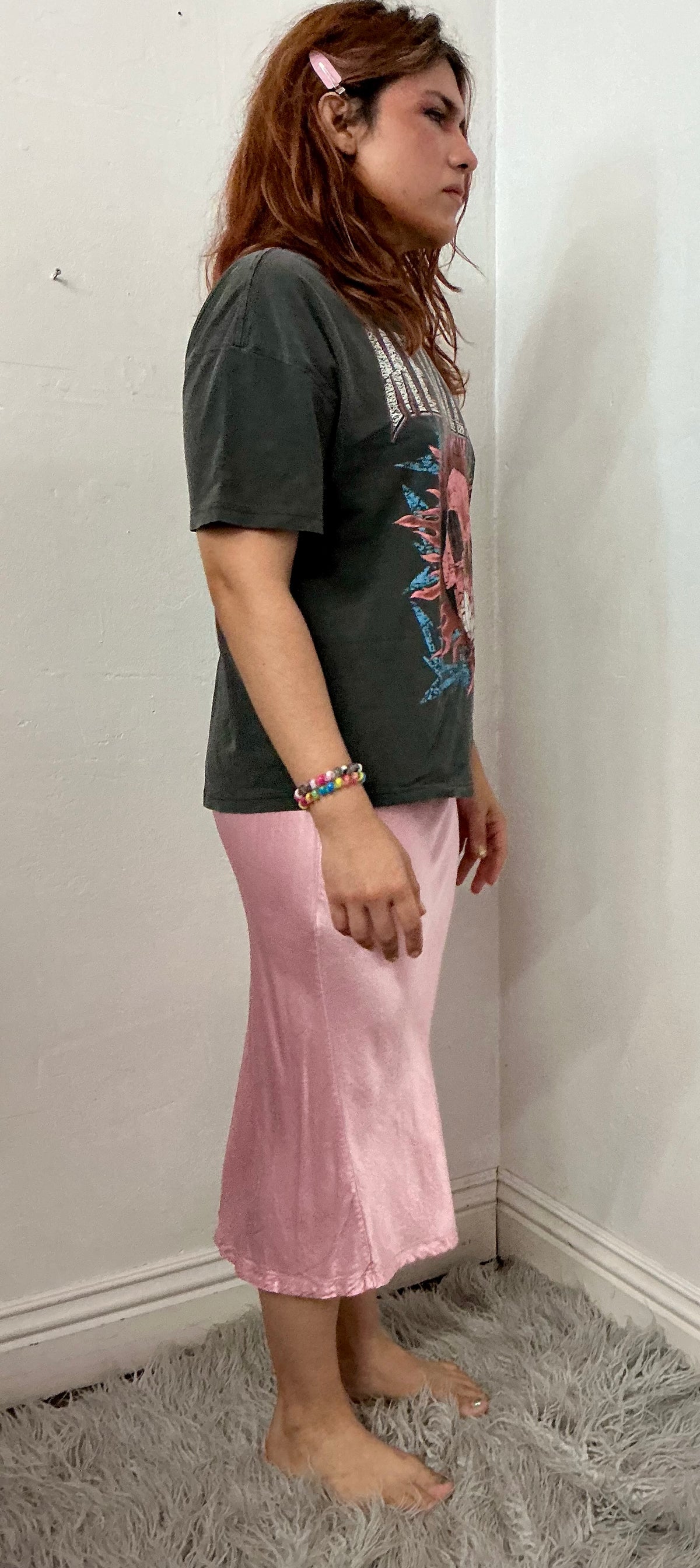 Recycle silky bias skirt