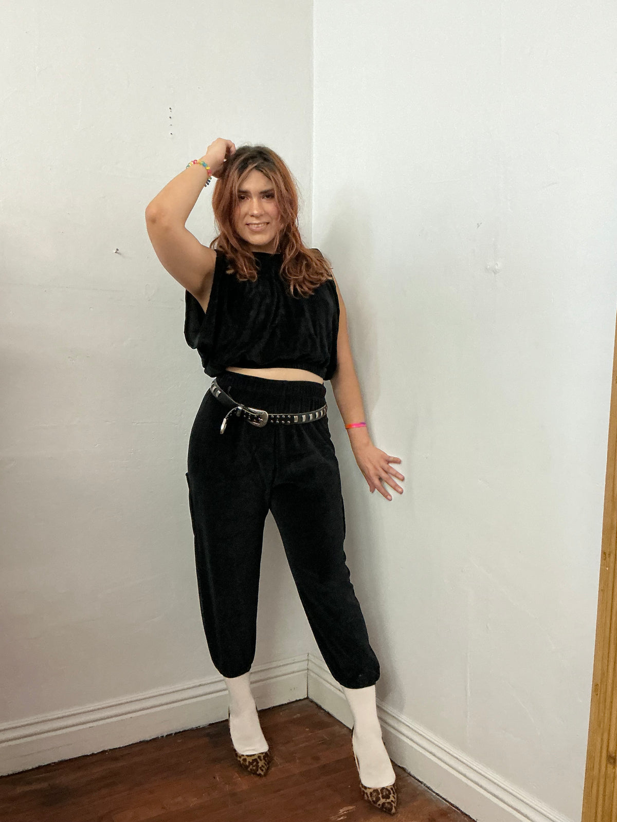 Cargo pant with oversized tank top set