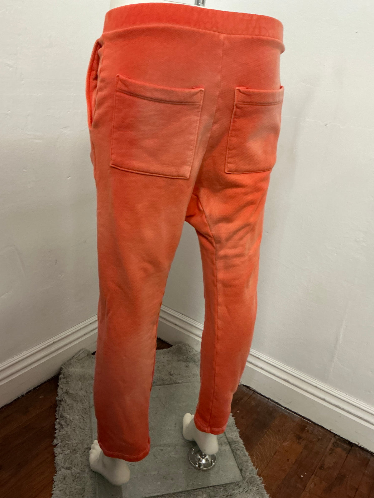 Faded crop French terry embroidered logo pant