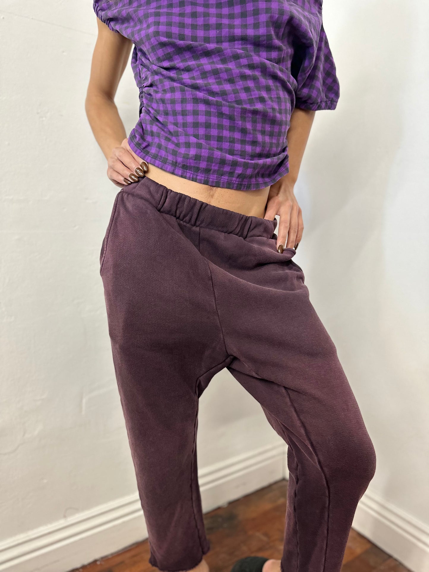 Off shoulder side elastic cotton rushed top