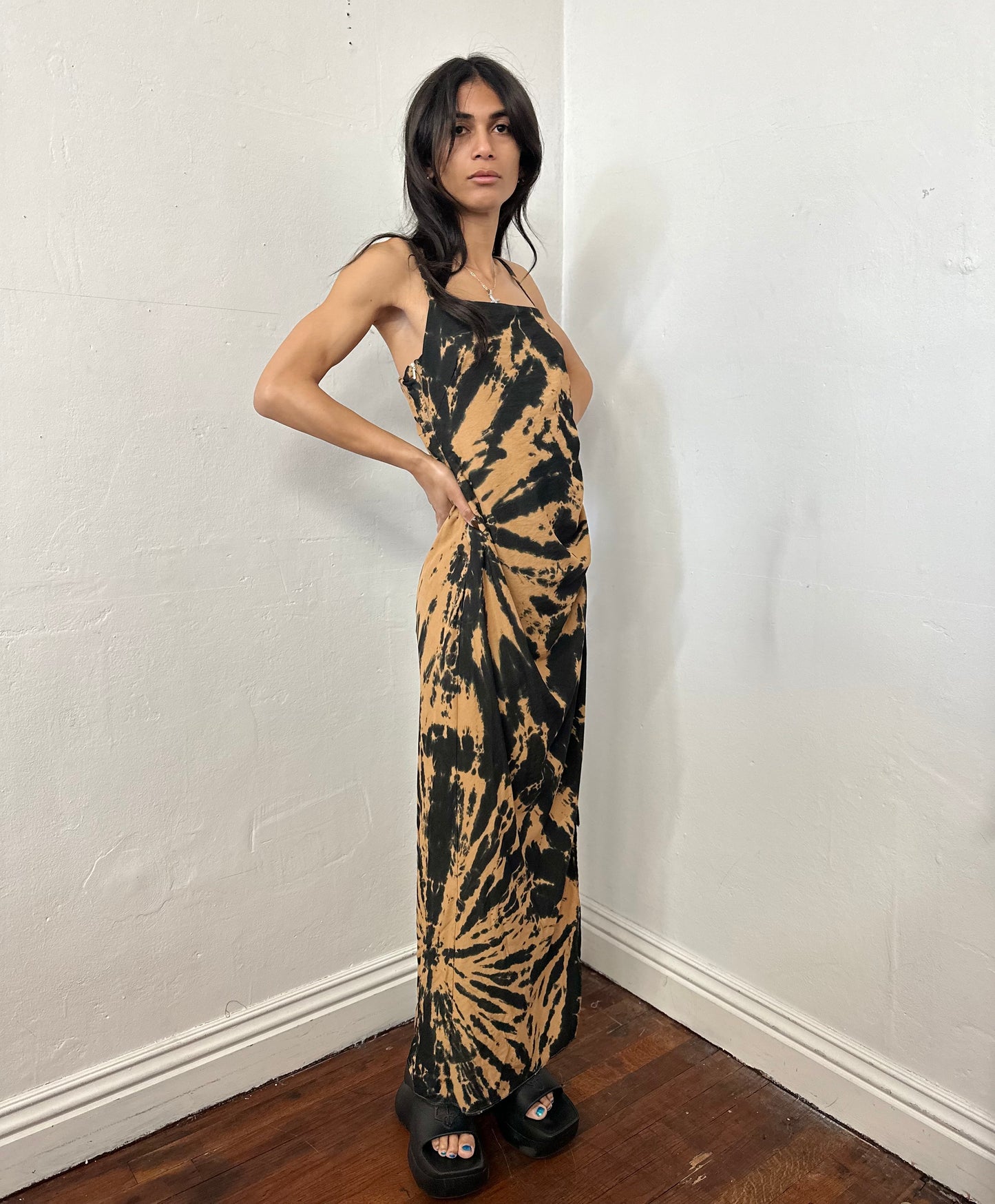 Upcycle tiger tie dye dress