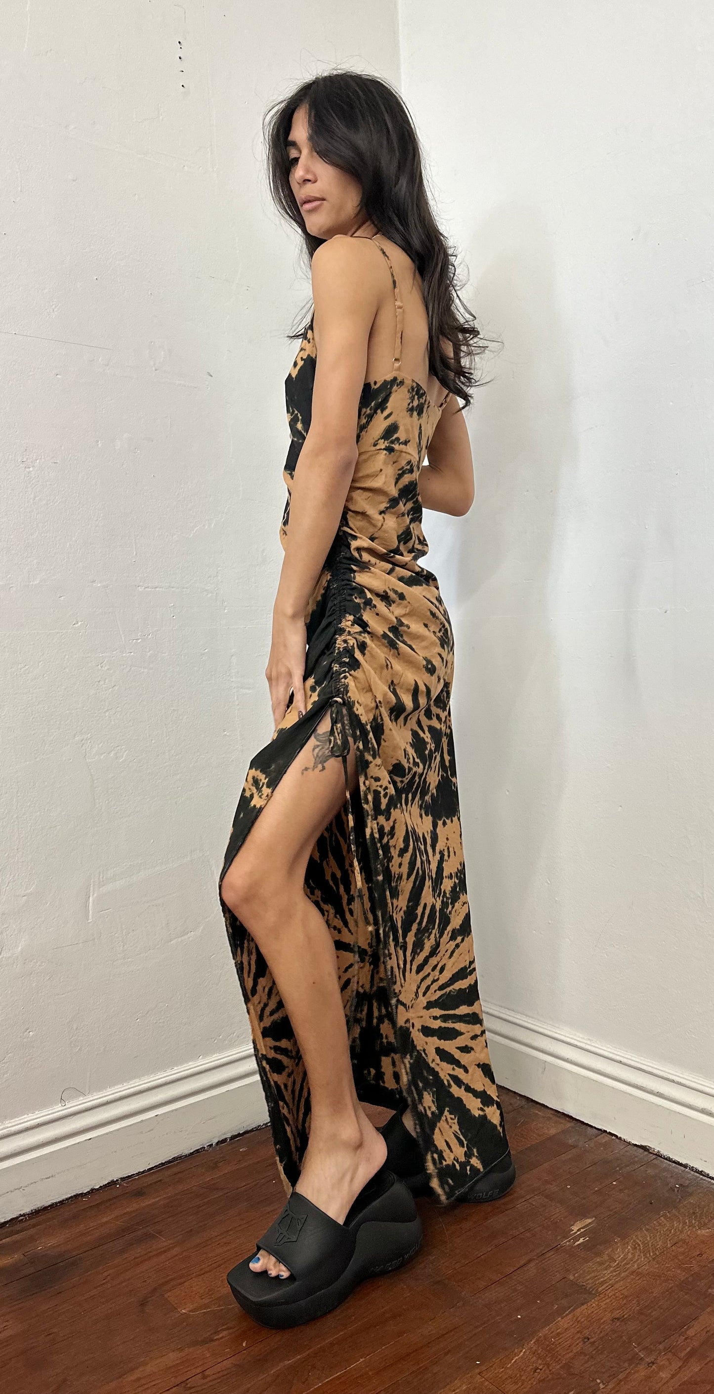 Upcycle tiger tie dye dress