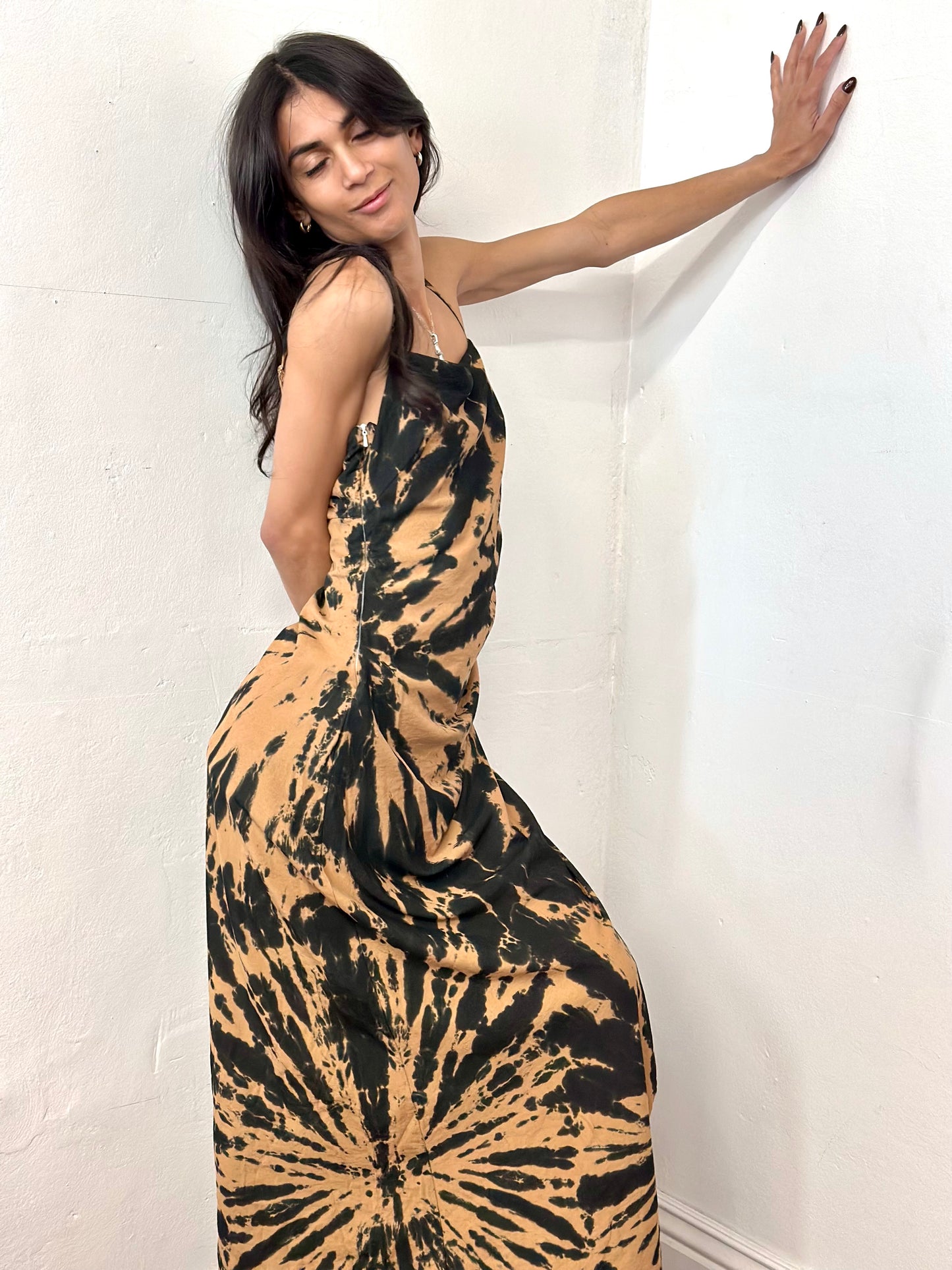 Upcycle tiger tie dye dress