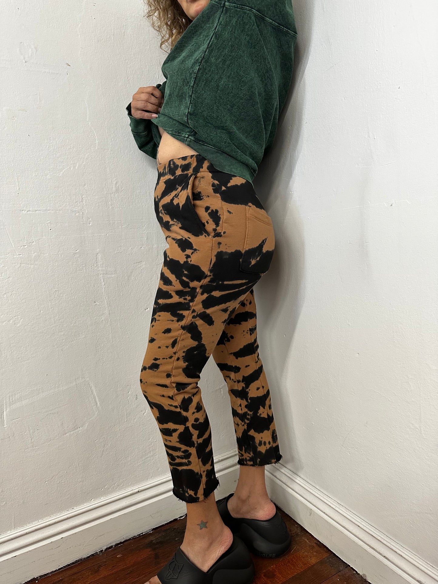 Unisex Cut out high waisted French terry pant.