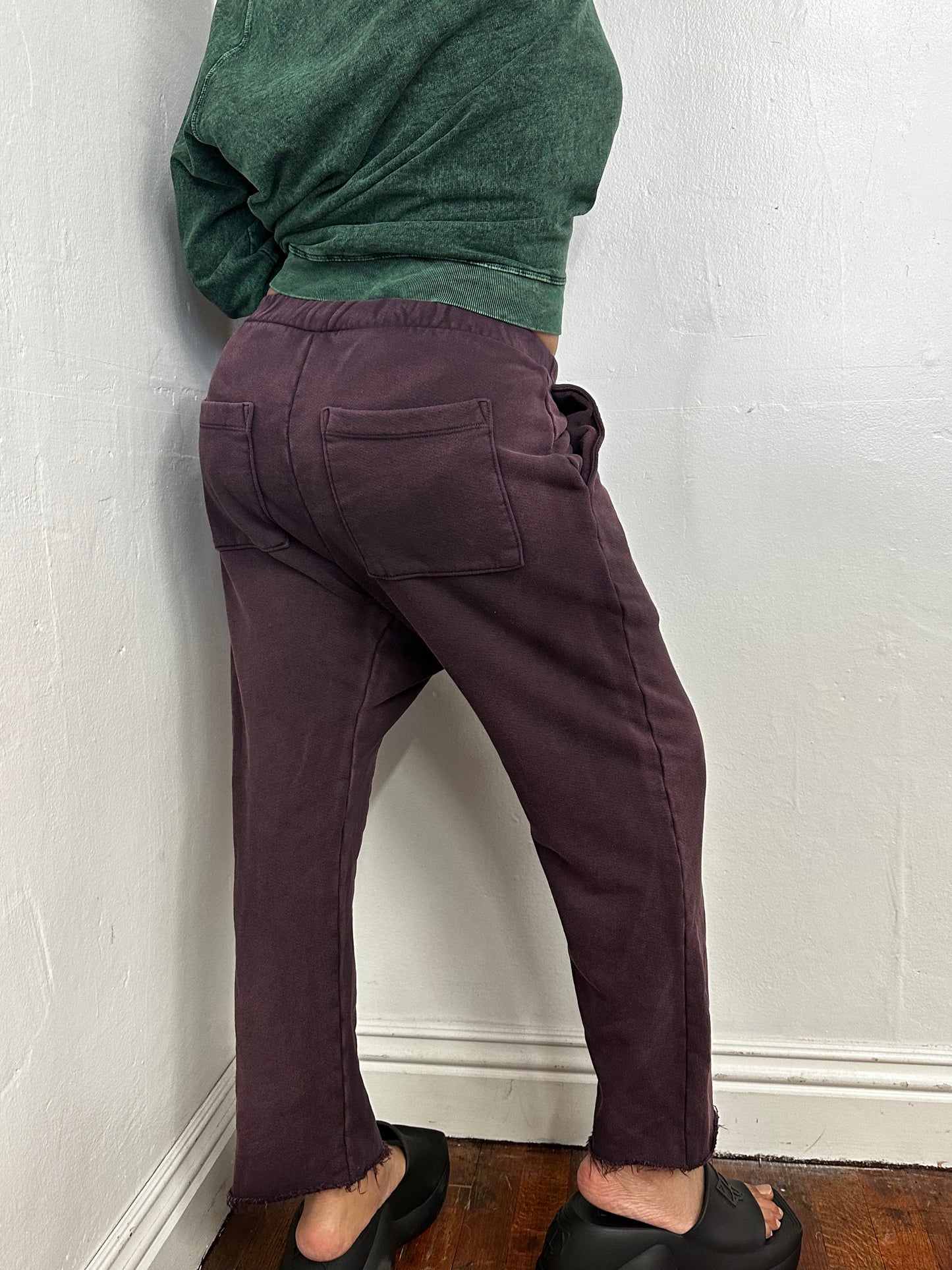 Unisex Cut out high waisted French terry pant.