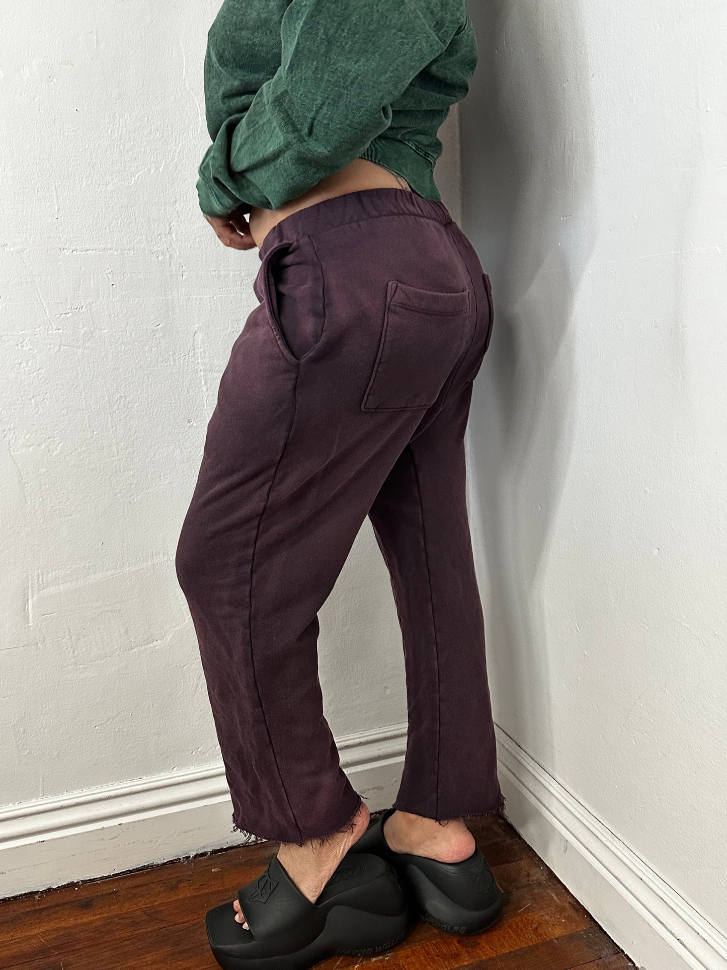 Unisex Cut out high waisted French terry pant.